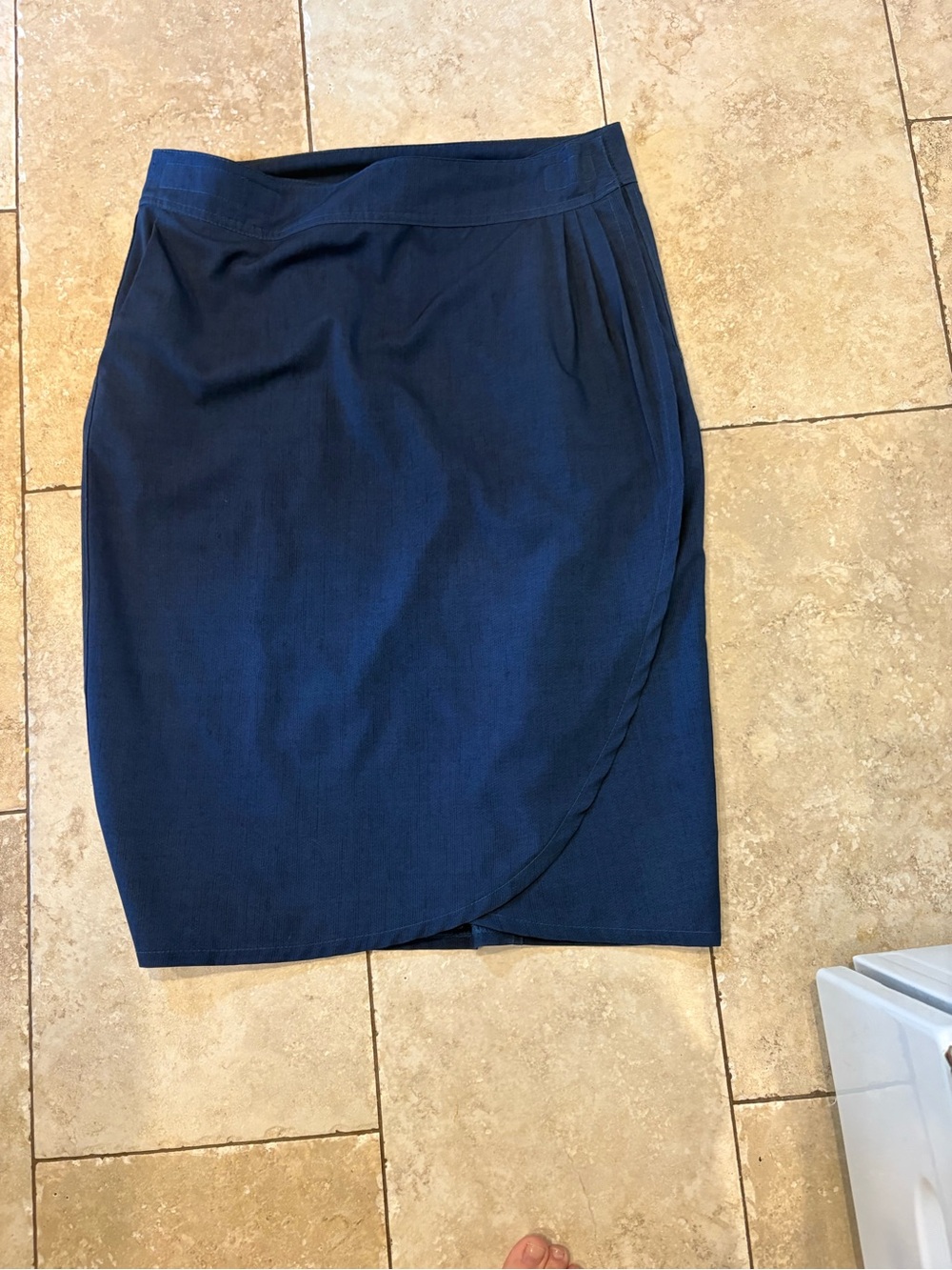 Ripskirt Hawaii Navy Wrap-Style Midi Pencil Skirt